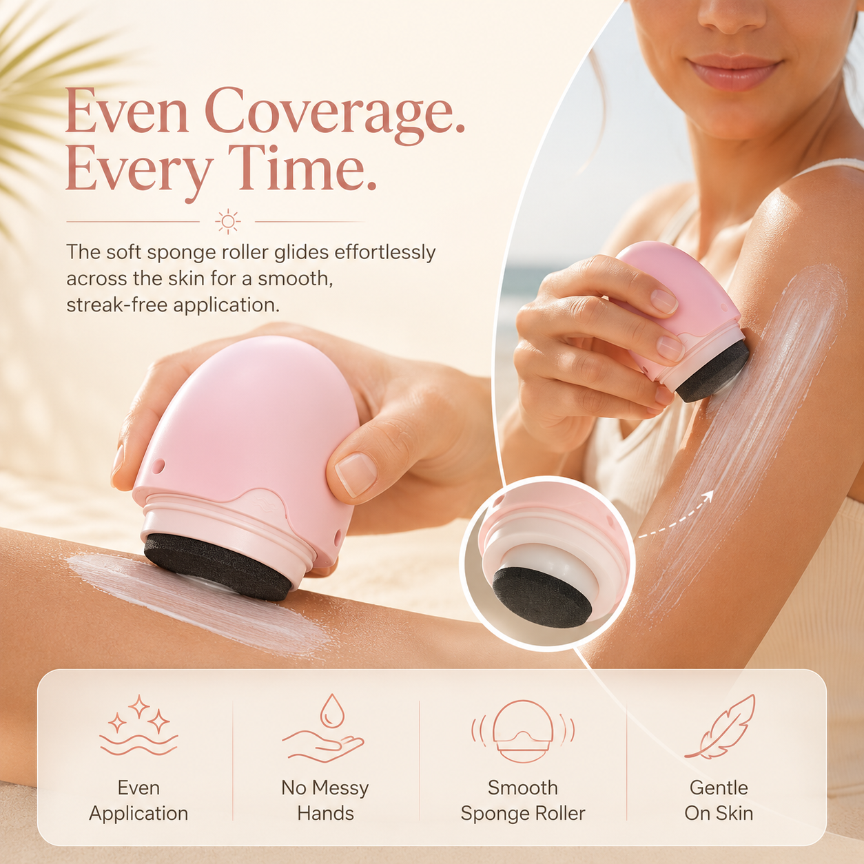 New Silicone Suncream Roller Applicator Refillable Oval Isolation Lotion Cream Bottles Stitching Color Cosmetics Tool Travel