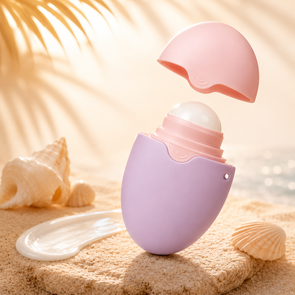 New Silicone Suncream Roller Applicator Refillable Oval Isolation Lotion Cream Bottles Stitching Color Cosmetics Tool Travel