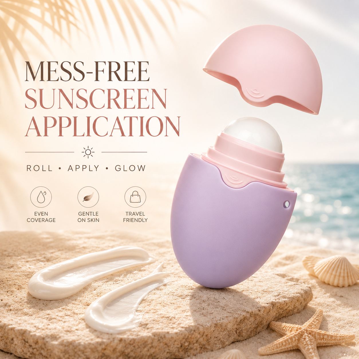 New Silicone Suncream Roller Applicator Refillable Oval Isolation Lotion Cream Bottles Stitching Color Cosmetics Tool Travel
