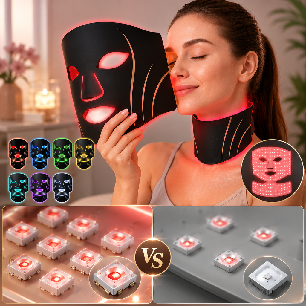 7 Color LED Face Neck Mask Wireless Silicone Red Light Facial Beauty Device Protable Skin Care Tool for Skin Rejuvenation