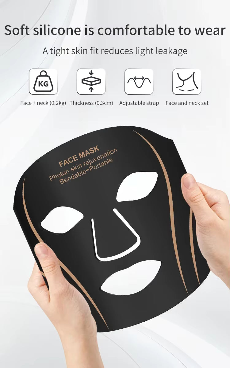 7 Color LED Face Neck Mask Wireless Silicone Red Light Facial Beauty Device Protable Skin Care Tool for Skin Rejuvenation
