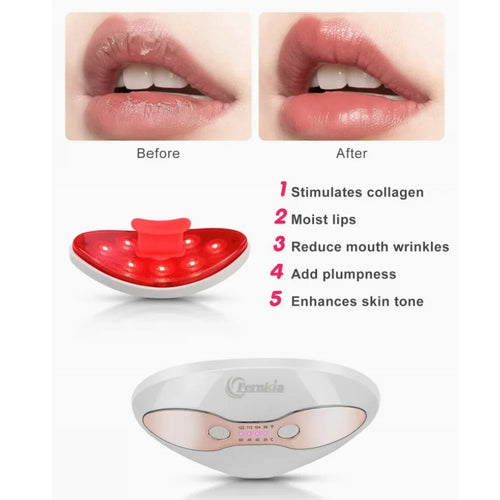 2 in 1 Lip Plumper and Eye Care Tool Red Light Therapy 4 Levels Heating Temps for Anti-Aging Smooth Wrinkles Reduce Dark Circles